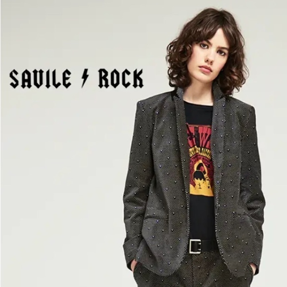 MKT Studio Seville Rock Velvet Printed Blazer Sz40 US8
